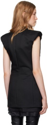 MM6 Maison Margiela Black Double-Breasted Twill Vest