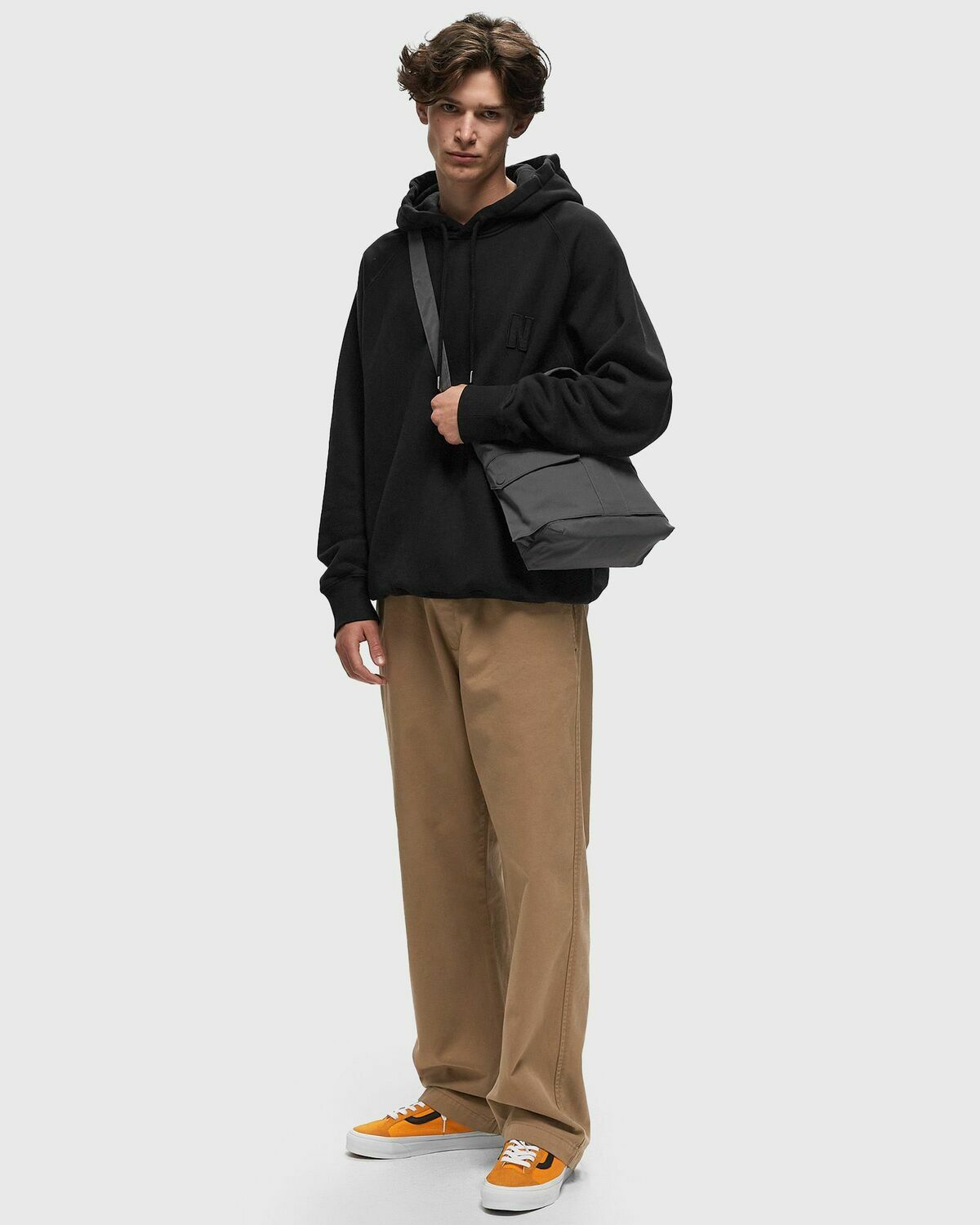 Norse Projects Marten Relaxed Organic Raglan N Patch Hoodie Black Hoodies
