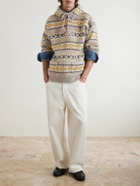 KAPITAL - Yellowknife Fair Isle Wool Hoodie - Yellow