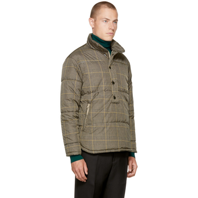 CMMN SWDN Beige Check Kai Puffer Jacket CMMN SWDN