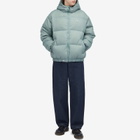 Men's AAPE Now Camo Badge Hooded Down Jacket in Green