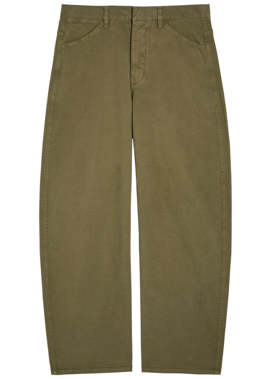 Nili Lotan Tribeca Wide-leg Trousers Olive