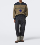 JW Anderson Embroidered wool-blend half-zip sweater