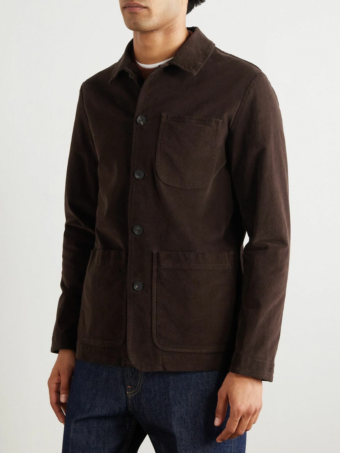 Altea - Garment-Dyed Cotton-Blend Corduroy Overshirt - Brown