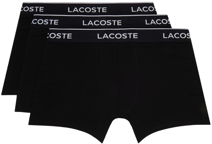 Photo: Lacoste Three-Pack Black Boxer Briefs
