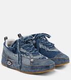 Loewe - Distressed denim sneakers