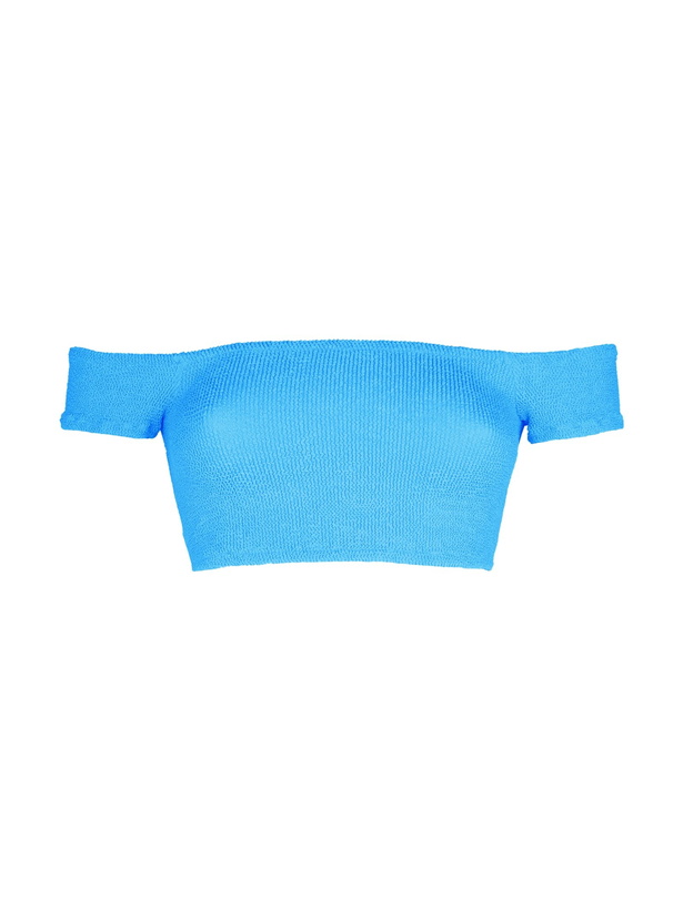 Photo: MC2 Saint Barth Woman Crinkle Wide Shoulder Strap Top Swimsuit