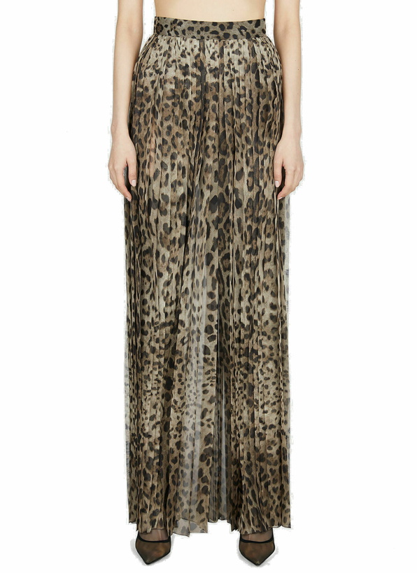 Photo: Dolce & Gabbana - Pleated Leopard Print Pants in Brown