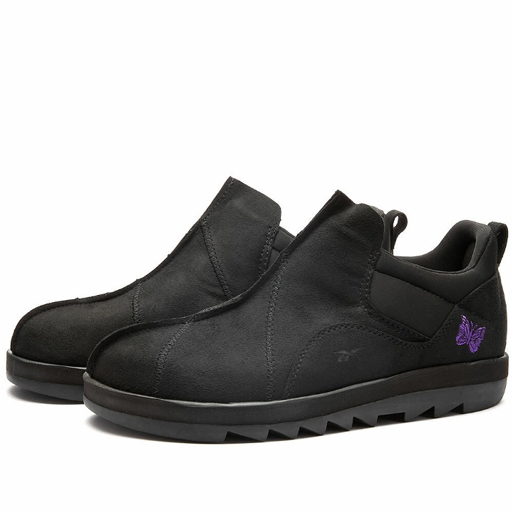 Photo: Reebok x Needles Beatnik Moc Sneakers in Core Black/Purple