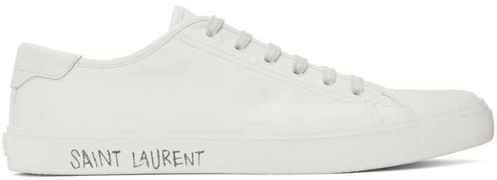 Photo: Saint Laurent White Leather Malibu Sneakers