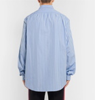 Gucci - Oversized Striped Cotton-Poplin Half-Placket Shirt - Men - Light blue