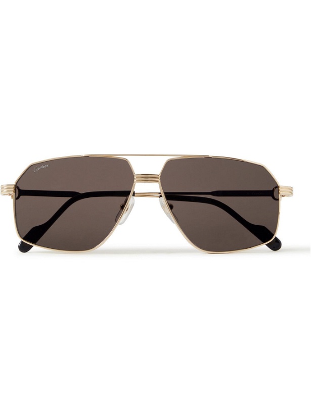 Photo: Cartier Eyewear - Aviator-Style Silver-Tone Sunglasses
