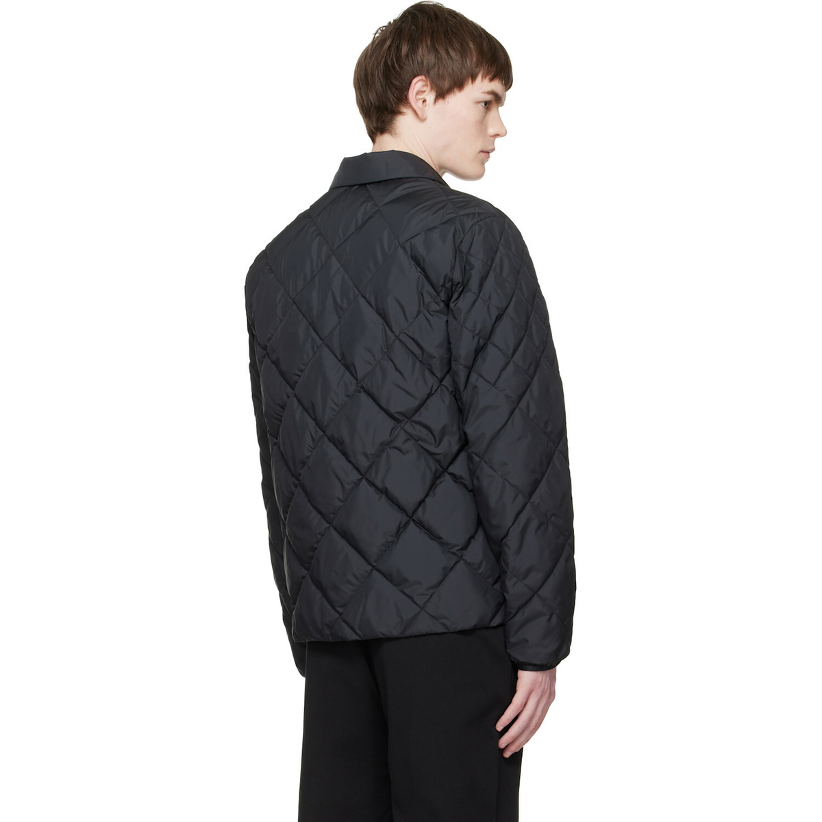 Moncler Black Atria Diamond-Quilted Shirt Down Jacket