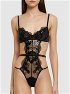 FLEUR DU MAL - Embroidered Lace Underwired Bodysuit