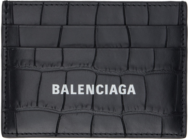 Photo: Balenciaga Black Croc-Embossed Card Holder