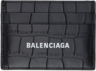 Balenciaga Black Croc-Embossed Card Holder