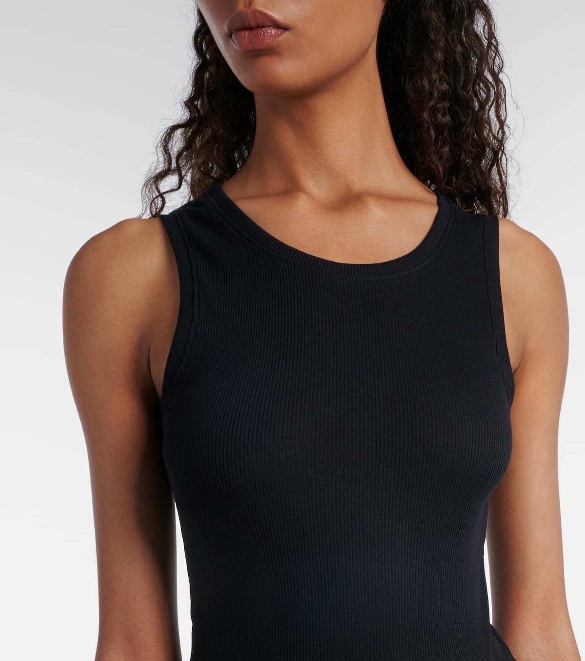 Loewe Tank gathered cotton-blend midi dress