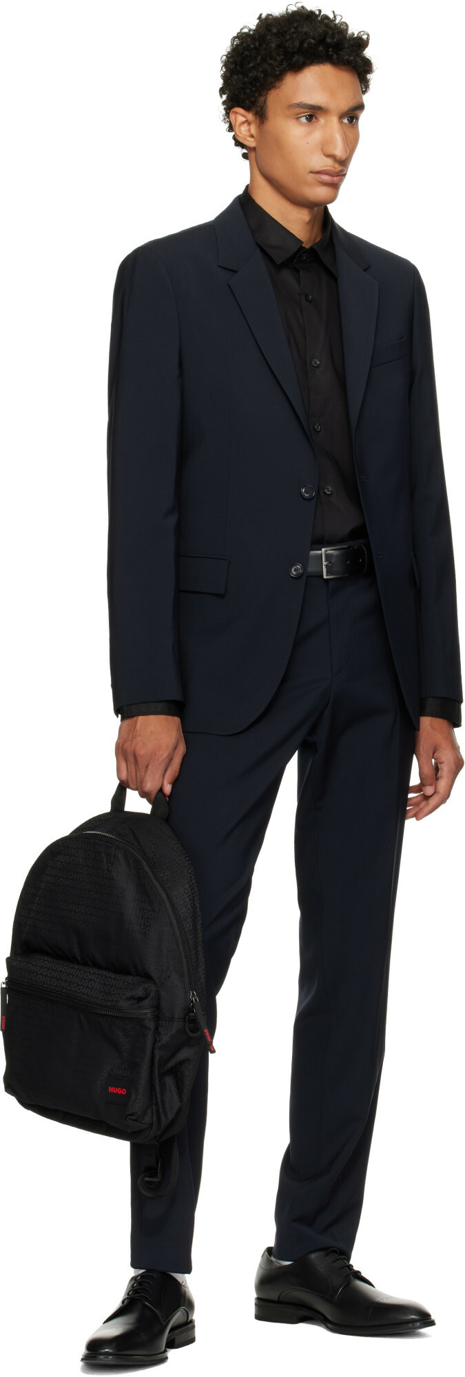 Hugo Black Jacquard Backpack