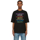 Balenciaga Black Languages Medium Fit T-Shirt