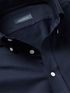 Thom Sweeney - Button-Down Collar Cotton-Piqué Shirt - Blue