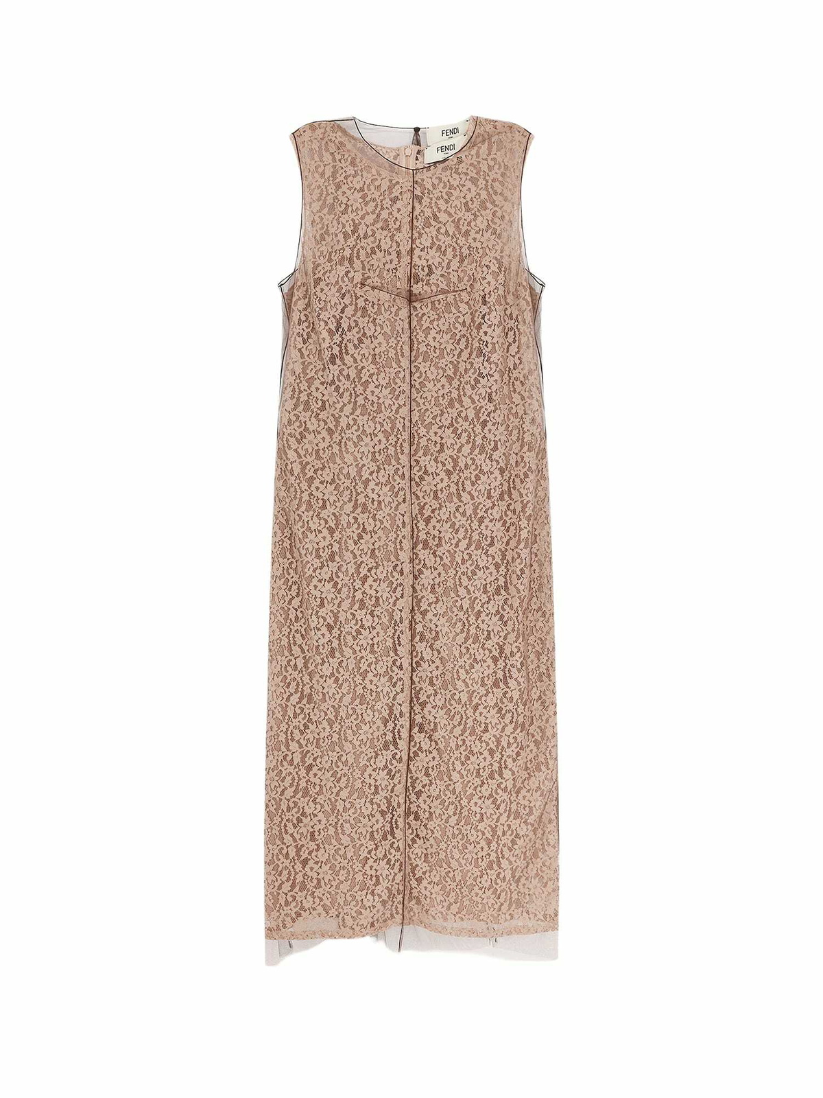 FENDI 'knit midi dress with ff Brown Fendi