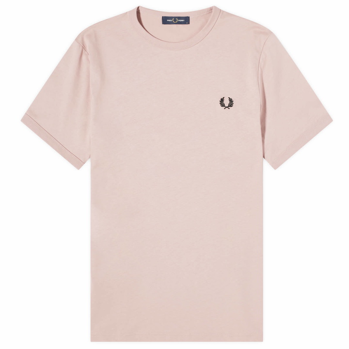 Photo: Fred Perry Men's Ringer T-Shirt in Dusty Rose Pink