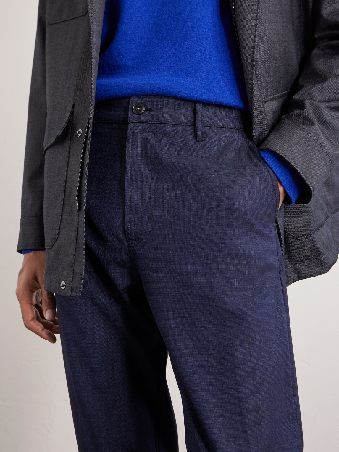 Canali - Slim-Fit Tapered Wool-Blend Chinos - Blue