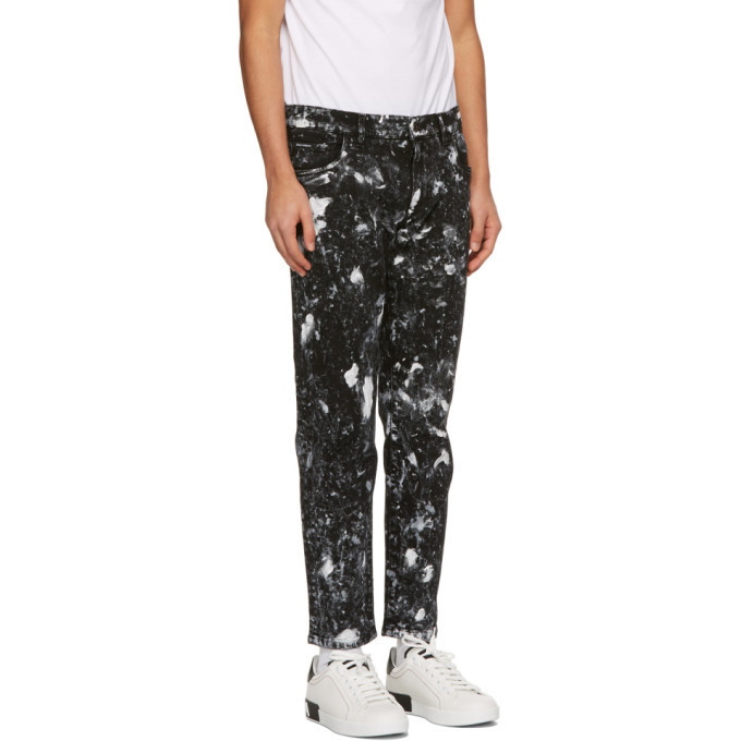 Dolce and Gabbana Black Paint Splatter Jeans Dolce & Gabbana