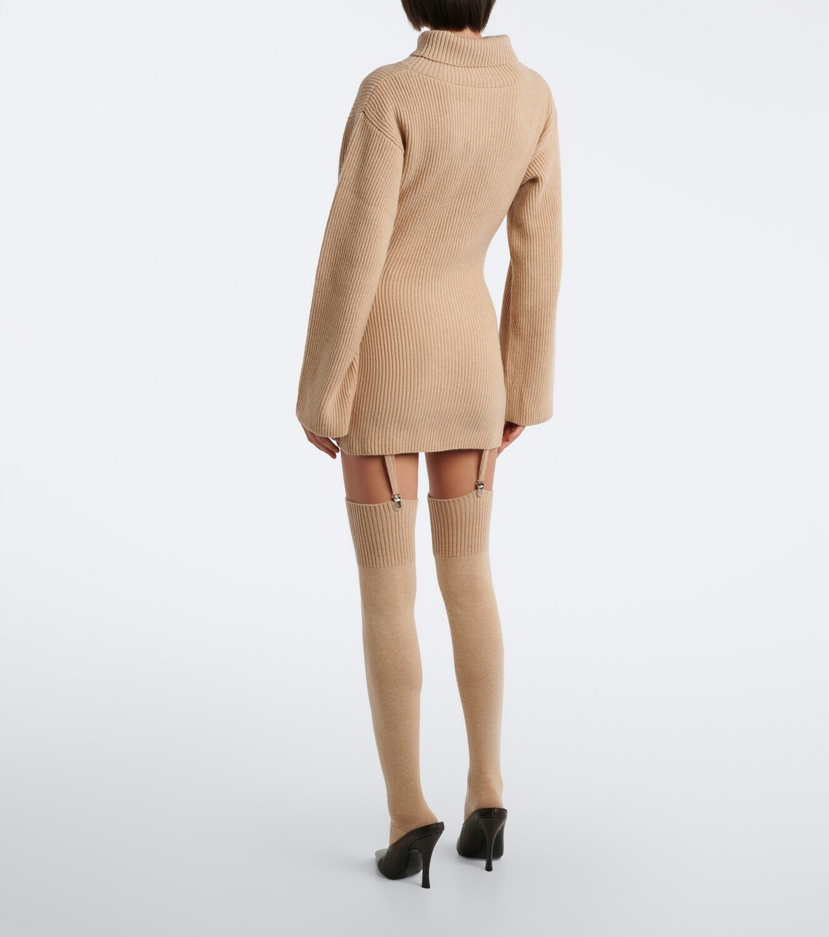 Aya Muse Cursa ribbed-knit wool minidress and tights set