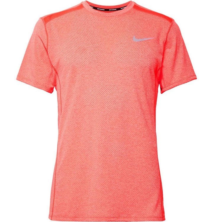 Photo: Nike Running - Miler Dri-FIT Mesh T-Shirt - Men - Papaya
