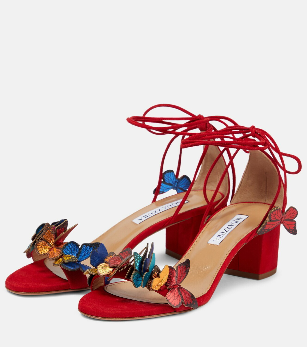 Aquazzura Papillon 50 appliqué leather sandals Aquazzura