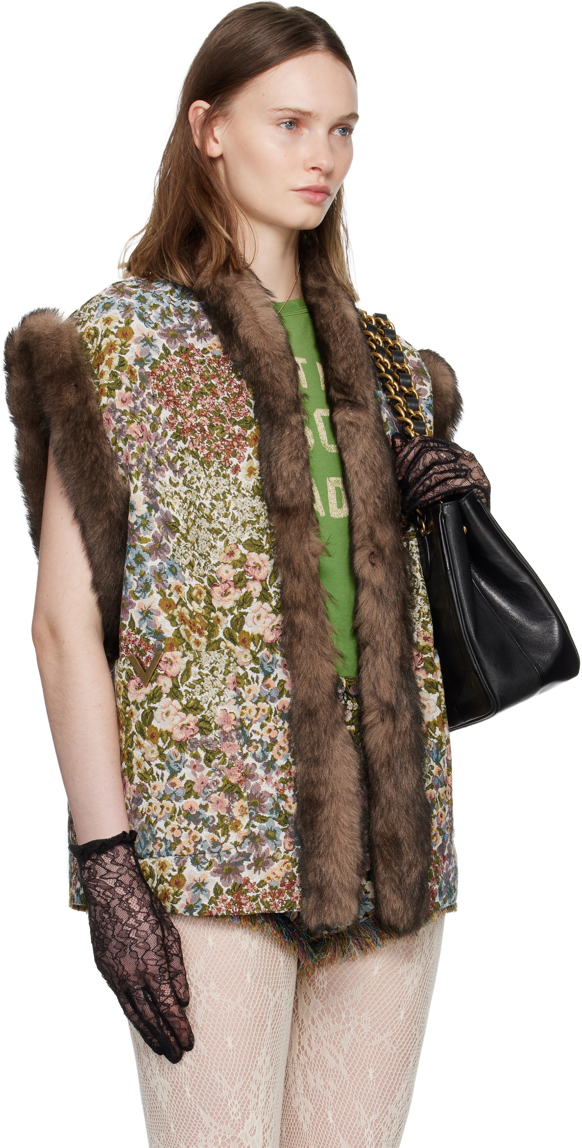 Valentino Multicolor Gobelin Après L'Hiver Fiorellini Vest