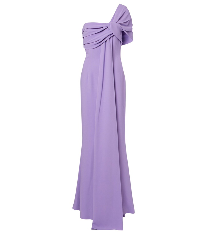 Photo: Elie Saab Draped one-shoulder silk-blend cady gown