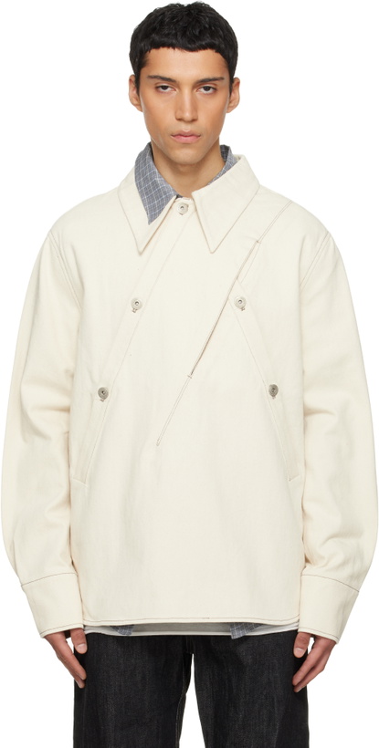 Photo: NULLUS Beige Overall Selvedge Denim Shirt