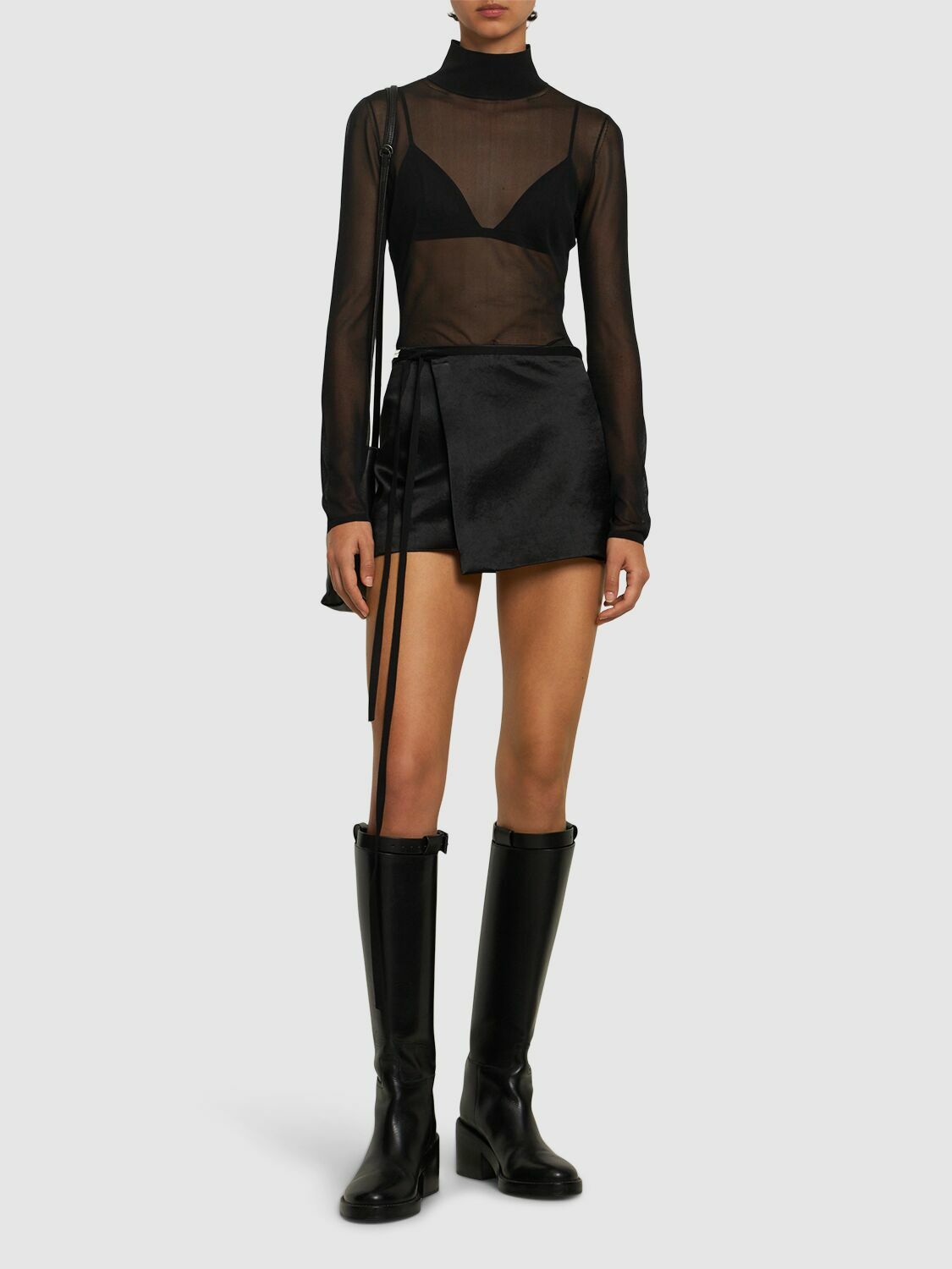 ANN DEMULEMEESTER beaded string silk wrap skirt