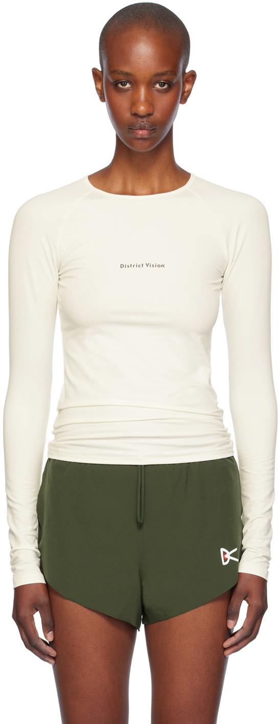 District Vision Off-White Lightweight Long Sleeve Sport T-Shirt