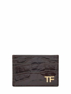 TOM FORD - Shiny Croc Embossed Leather Card Holder