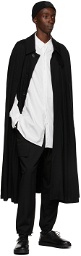 Yohji Yamamoto Black Wool Cape Coat