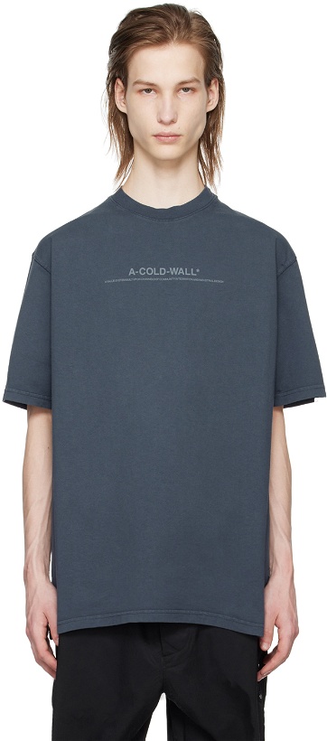 Photo: A-COLD-WALL* Navy Discourse T-Shirt