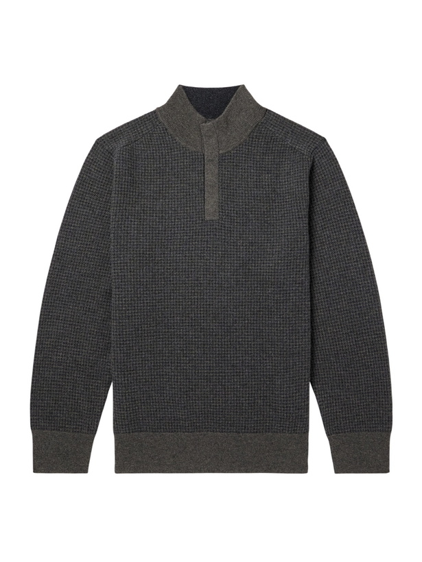 Photo: N.PEAL - Houndstooth Cashmere Sweater - Gray