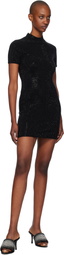 Alexander Wang Black Crystal Hotfix Minidress