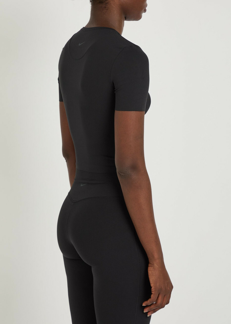 Nike Zenvy Infinasoft Jersey Cropped T-shirt Black Grey