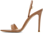 Gianvito Rossi Beige Ribbon Stiletto Heeled Sandals