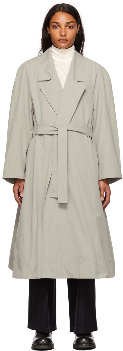 LOW CLASSIC Grey Low Collar Trench Coat Low Classic