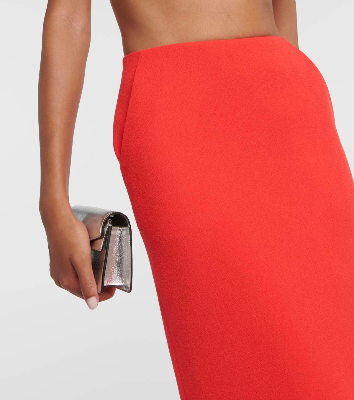 David Koma Virgin wool crêpe midi skirt
