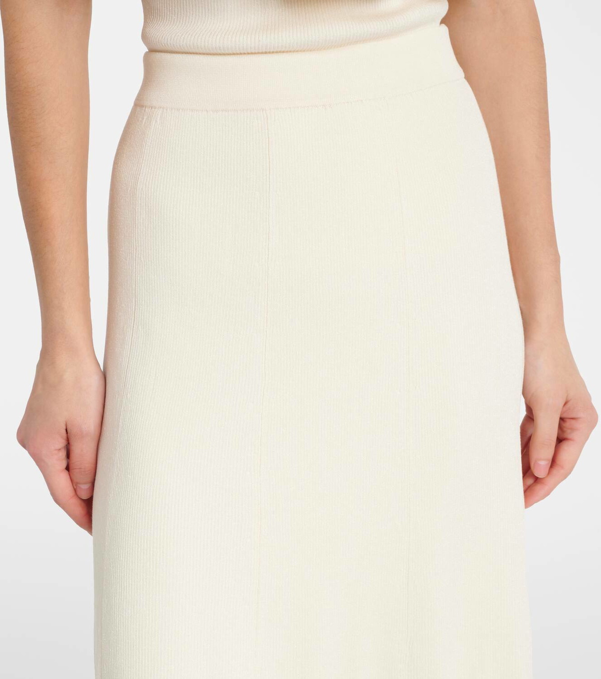 Zimmermann Illuminate pleated ribbed-knit midi skirt