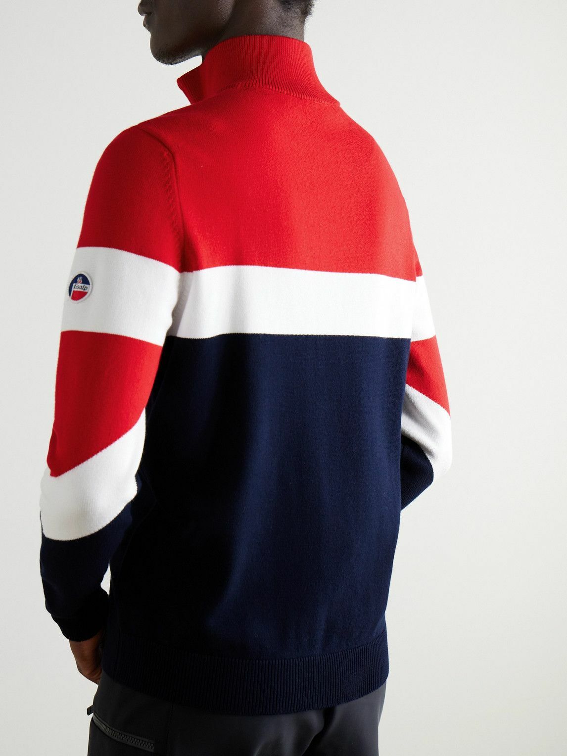 Fusalp - Donovan Striped Knitted Half-Zip Sweater - Blue Fusalp