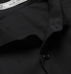 UMIT BENAN B - Slim-Fit Wing-Collar Bib-Front Cotton Shirt - Black