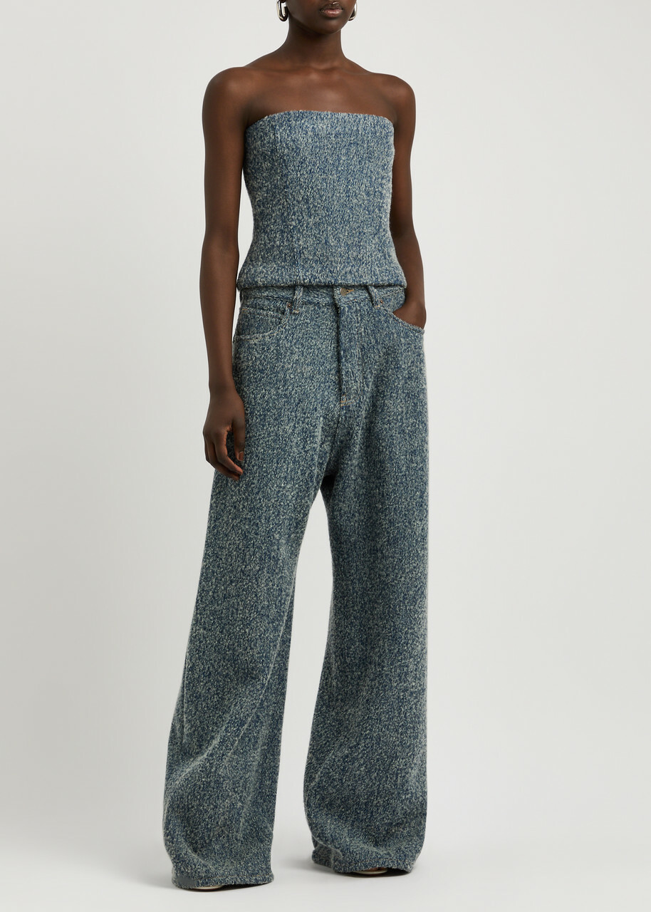 Giuseppe DI Morabito Wide-leg Bouclé Jeans Blue