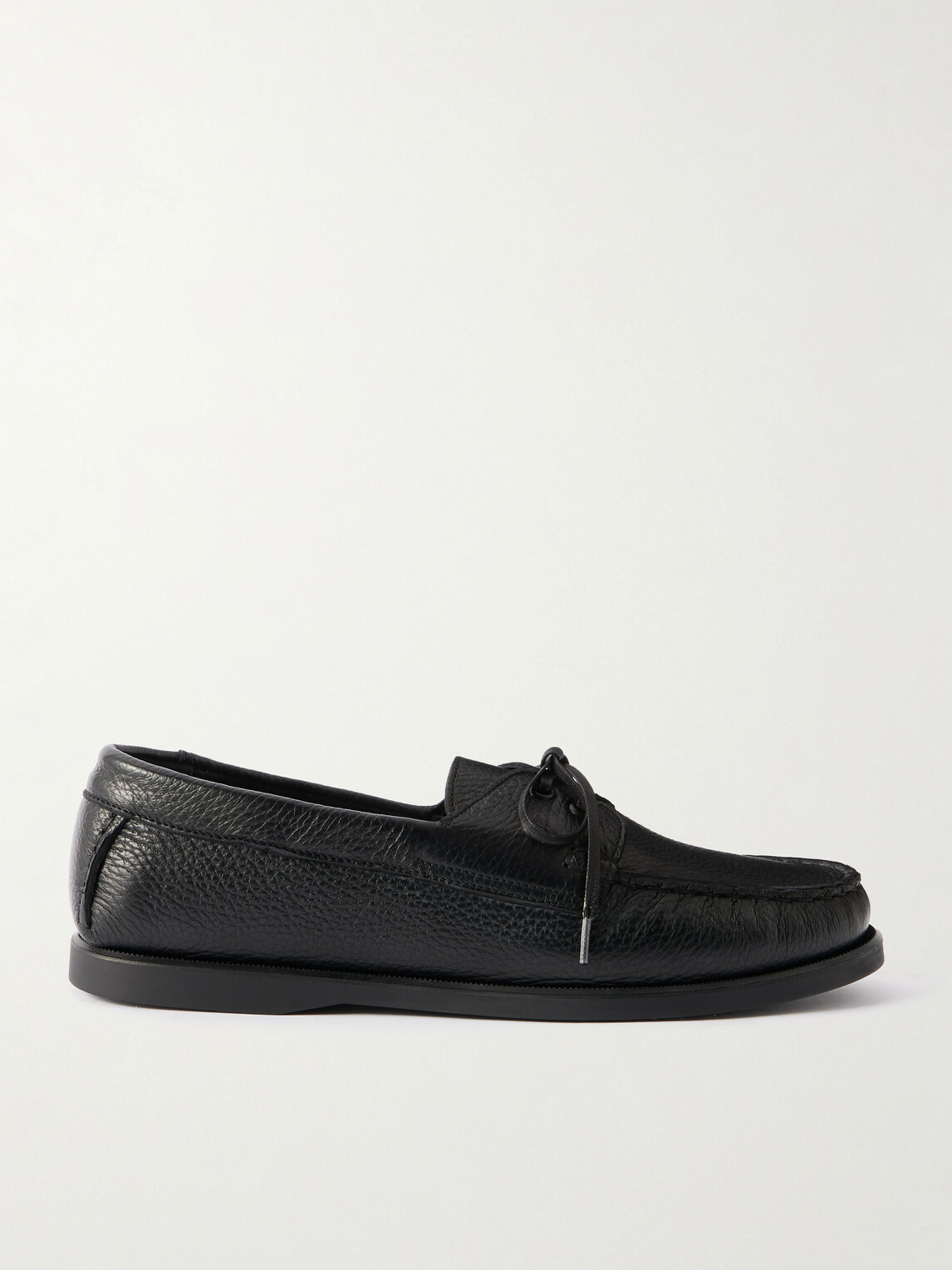 Saman Amel - City Moc Full-Grain Leather Boat Shoes - Black